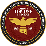 National Association of Distinguished Counsel - Nation's Top One Percent - 2022